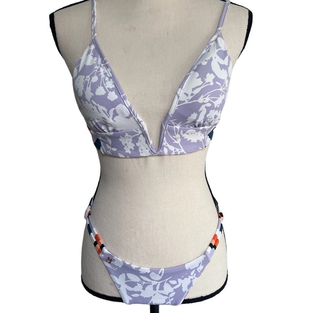 Maaji Purple and White Floral Bikini